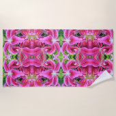 Stargazer Oriental Lilies, Groot Patroon Strandlaken (Voorkant)