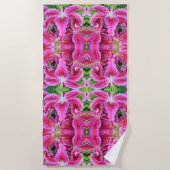 Stargazer Oriental Lilies, Groot Patroon Strandlaken (Voorkant)