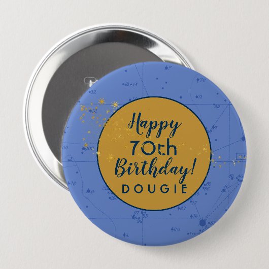 Stargazer Periwinkle Blue , speciaal gepersonalise Ronde Button 4,0 Cm (Voorkant /achterkant)