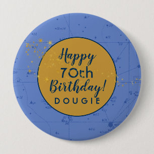 Stargazer Periwinkle Blue , speciaal gepersonalise Ronde Button 4,0 Cm