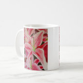 Stargazer Pink Lily waterverf originele kunstbloem Koffiemok (Voorkant links)