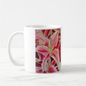 Stargazer Pink Lily waterverf originele kunstbloem Koffiemok (Links)