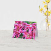 Stargazer Pink Oriental Liliers Note-kaarten Kaart (Gele Bloem)