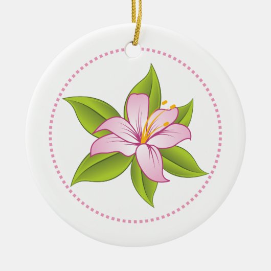 Stargazer roze lelie aangepaste versiering keramisch ornament (Voorkant)
