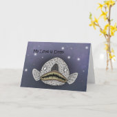Stargazer Vis Mijn Liefde Is Diep Grappige Verjaar Kaart (Gele Bloem)