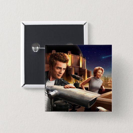 Stargazers 2 vierkante button 5,1 cm (Voorkant /achterkant)