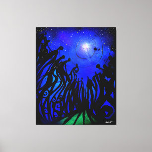 StarGazers (omcirkeld Canvas) Canvas Afdruk