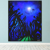 StarGazers (omwikkeld canvas) Canvas Afdruk (Insitu (Houten vloer))