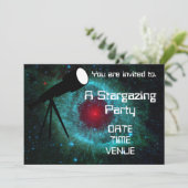 Stargazing Astronomie telescoop Party Kaart (Staand voorkant)