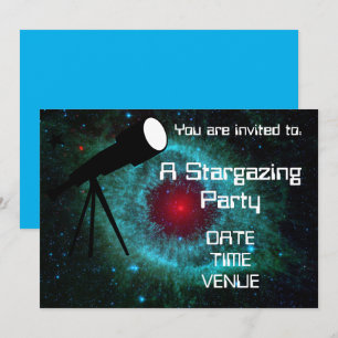 Stargazing Astronomie telescoop Party Kaart
