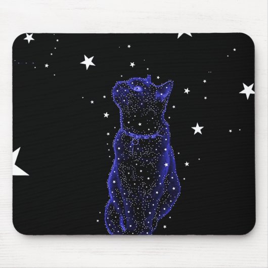 Stargazing Cat Mousepad Muismat (Voorkant)