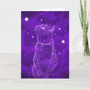 Stargazing Cat Wenskaart Kaart