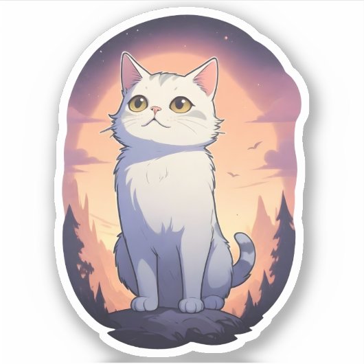 Stargazing Kat Sticker (Voorkant)