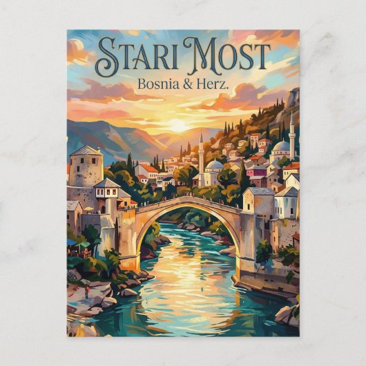 Stari Most Bosnië & Herz. Briefkaart (Voorkant)