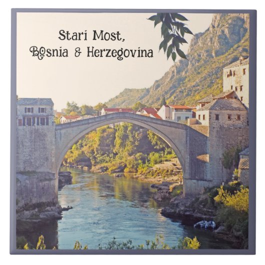 STARI MOST BRIDGE, BOSNIË EN HERZEGOVINA TEGELTJE (Voorkant)