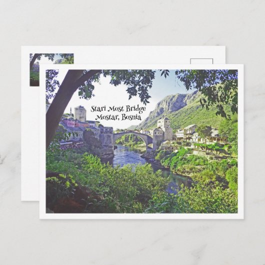 STARI MOST BRIDGE IN MOSTAR, BOSNIË BRIEFKAART (Voorkant / Achterkant)