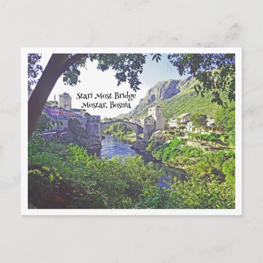 STARI MOST BRIDGE IN MOSTAR, BOSNIË BRIEFKAART (Voorkant)