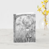 Staring Deer Kaart (Gele Bloem)