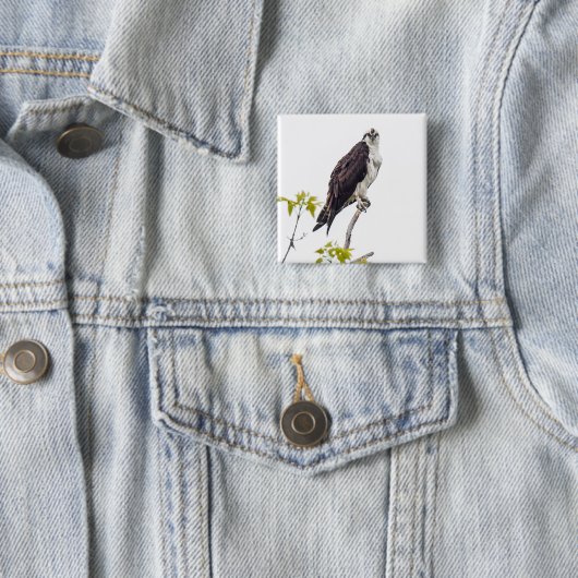 Staring Osprey Vierkante Button 5,1 Cm (In situ)