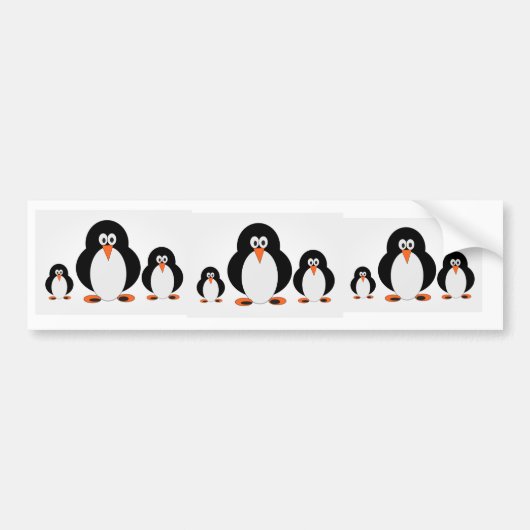 Staring Penguins Bumpersticker (Voorkant)