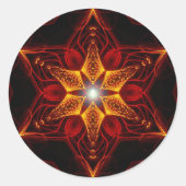 Staritual Fractal Ronde Sticker (Voorkant)