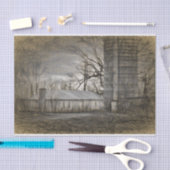 Stark Barn en Silo in spookachtige omgeving Tissuepapier (Craft)