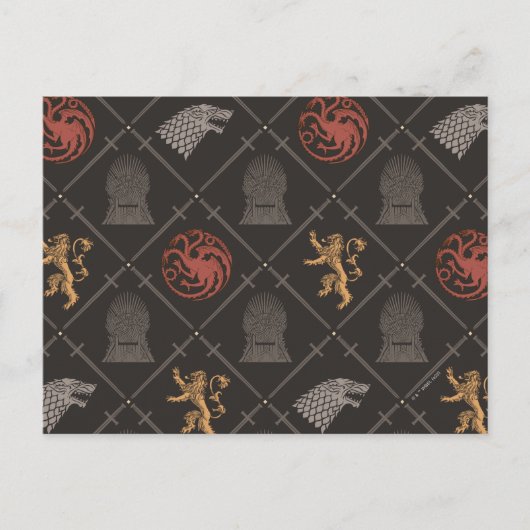 Stark, lannister, Targaryen, ijzertroonpatroon Briefkaart (Voorkant)