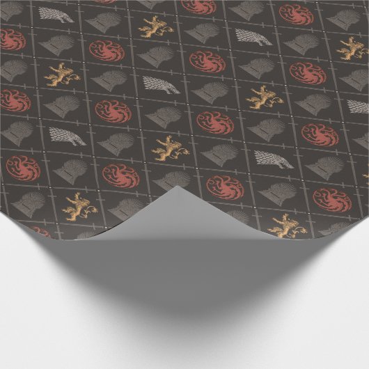 Stark, lannister, Targaryen, ijzertroonpatroon Cadeaupapier (Hoek)