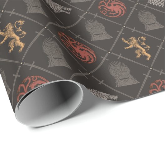 Stark, lannister, Targaryen, ijzertroonpatroon Cadeaupapier (Rol Hoek)