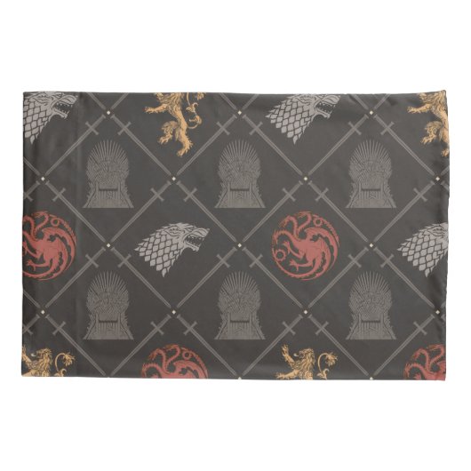 Stark, lannister, Targaryen, ijzertroonpatroon Kussensloop (Achterkant)