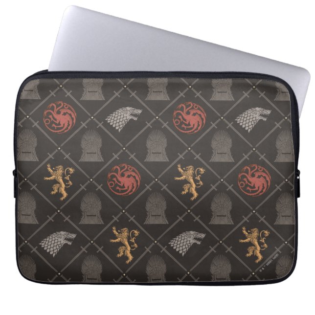 Stark, lannister, Targaryen, ijzertroonpatroon Laptop Sleeve (Voorkant)
