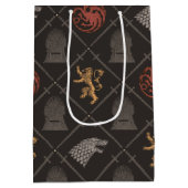 Stark, lannister, Targaryen, ijzertroonpatroon Medium Cadeauzakje (Achterkant)