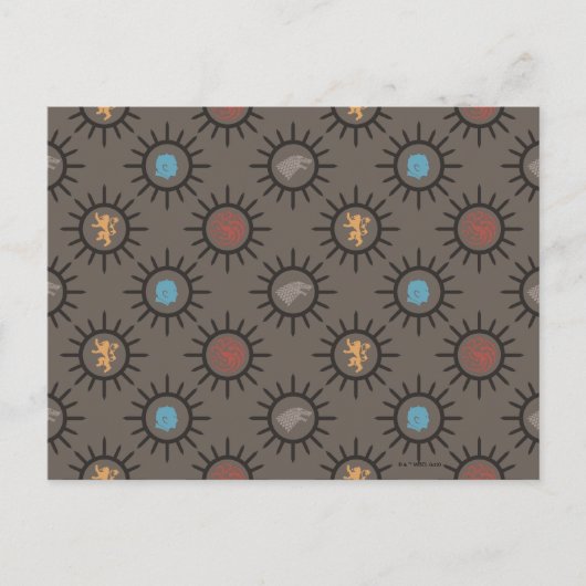 Stark, Lannister, Targaryen, Night King Pattern Briefkaart (Voorkant)