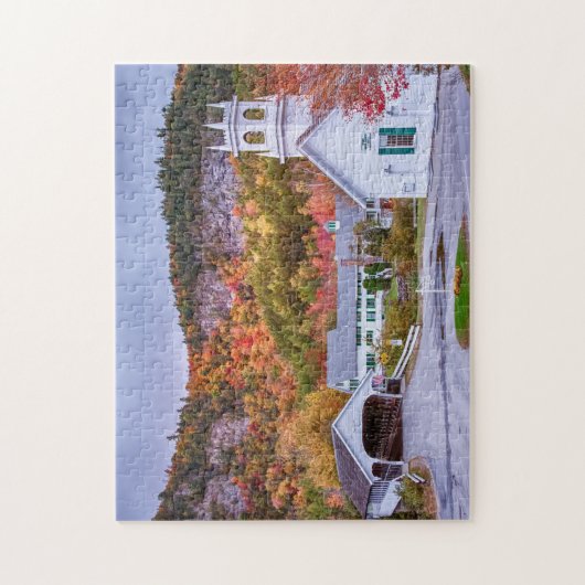 Stark New Hampshire overdekte brug en kerkelijke h Legpuzzel (Verticaal)