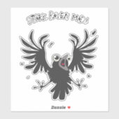 Stark Raven Mad Crazy Old Birb Raven Sticker (Vel)