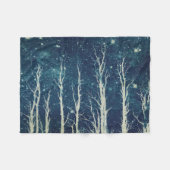 Stark Trees Stars Natuur Blauwgroen Blauw Fleece Deken (Voorkant (Horizontaal))