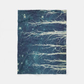 Stark Trees Stars Natuur Blauwgroen Blauw Fleece Deken (Voorkant)