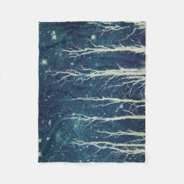 Stark Trees Stars Natuur Blauwgroen Blauw Fleece Deken