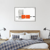 Stark Windows minimalistisch modern Sinaasappel en Canvas Afdruk (Insitu (Slaapkamer))