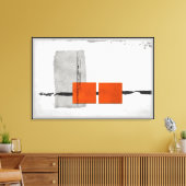 Stark Windows minimalistisch modern Sinaasappel en Canvas Afdruk (Insitu (Woonkamer))