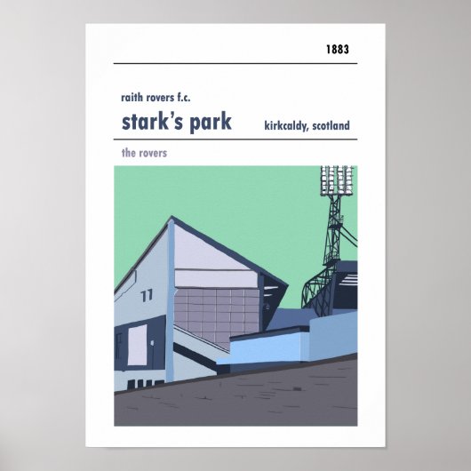 Starks Park, Kirkcaldy. Hoofdstandaard afdrukken. Poster (Voorkant)