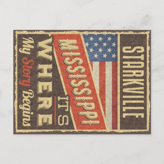 Starkville Mississippi Briefkaart (Voorkant)
