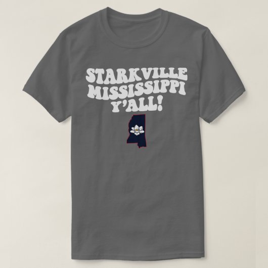 Starkville Mississippi MS Vlag Schattige Zuid-Sayi T-shirt (Design voorkant)