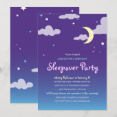 Starlight Birthday Sleepover Party Invitation Kaart (Voorkant / Achterkant)