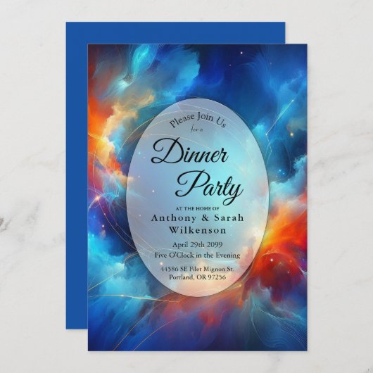 Starlight Fusion of Fire and Ice Home Dinner Kaart (Voorkant / Achterkant)