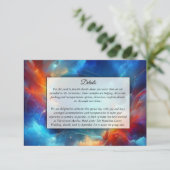Starlight Fusion of Fire and Ice Wedding Informatiekaartje (Staand voorkant)