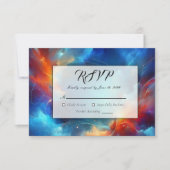 Starlight Fusion of Fire and Ice Wedding RSVP Kaartje (Voorkant)