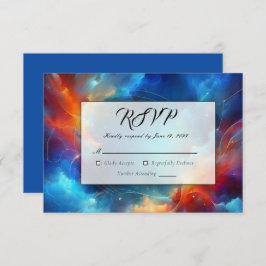 Starlight Fusion of Fire and Ice Wedding RSVP Kaartje