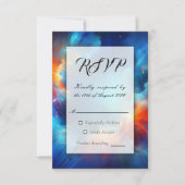 Starlight Fusion of Fire and Ice Wedding RSVP Kaartje (Voorkant)