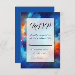 Starlight Fusion of Fire and Ice Wedding RSVP Kaartje